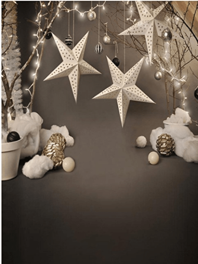Kate クリスマスの写真デコのための子供の灰色の星の写真の背景