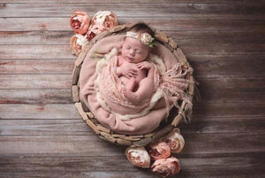 Kate ライトブラウンとグレーの木製コンピュータープリントゴム床マット