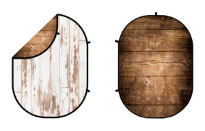 Kate复古木/ダークブラウンのボード折りたたみ可能な背景写真5X6.5ft（1.5x2m）