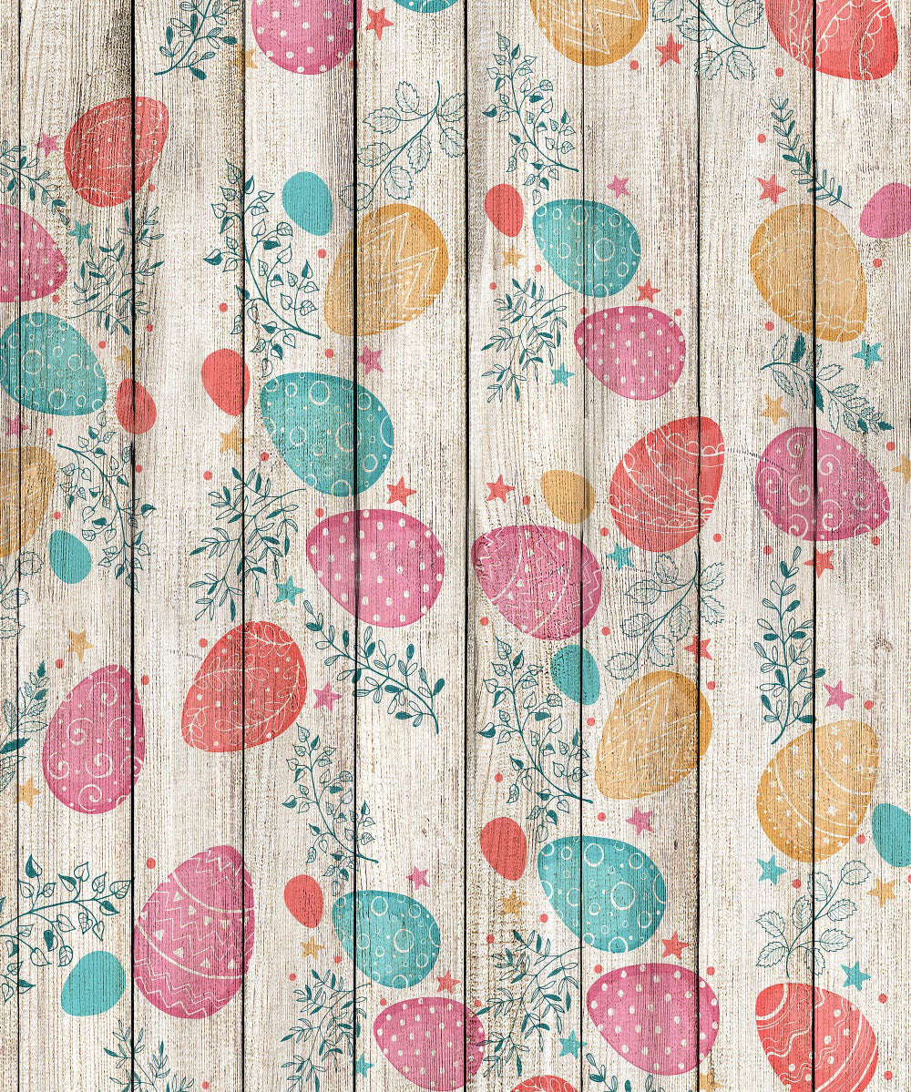 Kate木のイースター色の卵の背景Jerry_Sinaデザイン