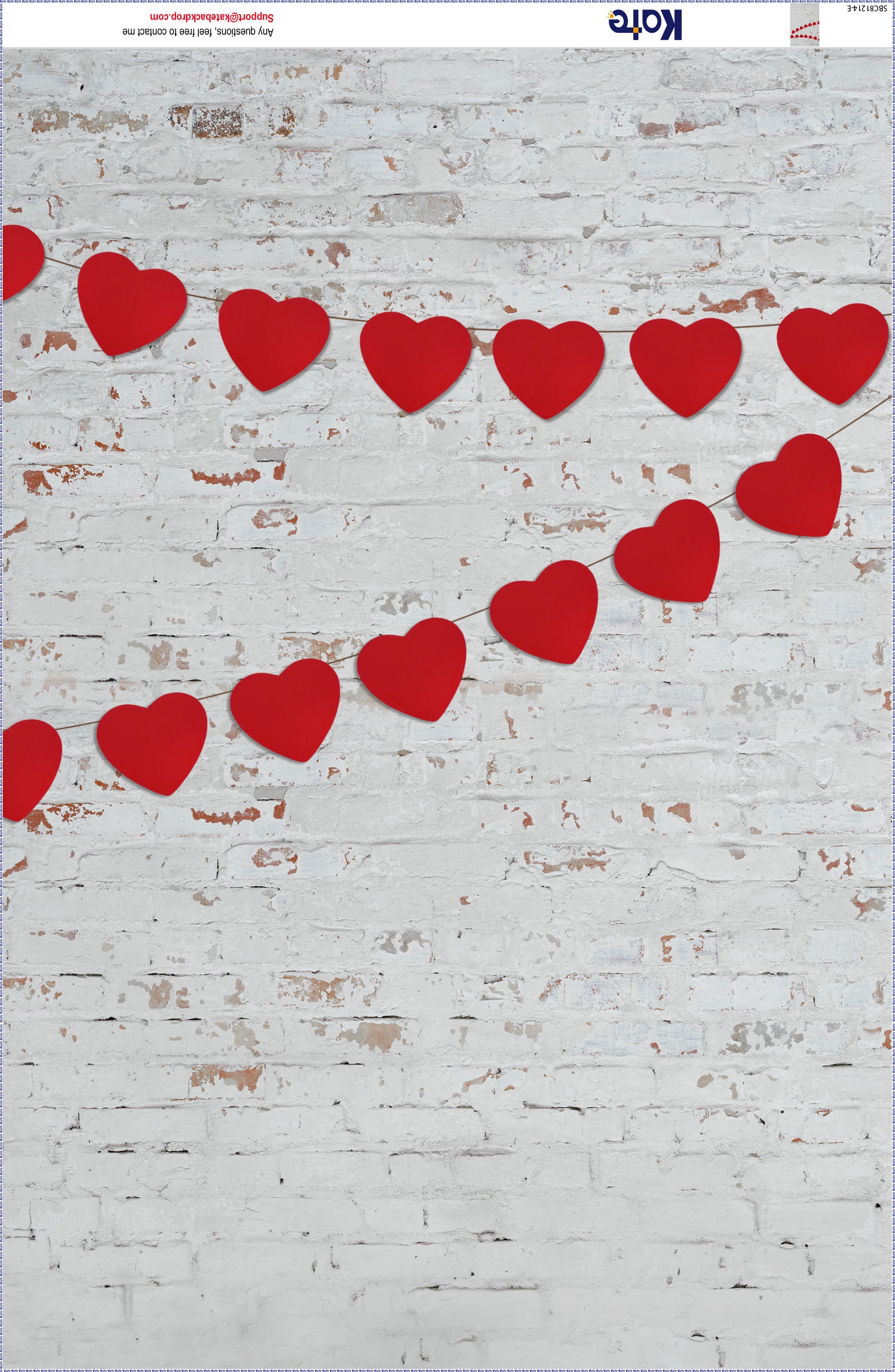 Kate レトロなレンガのバレンタインの背景 のデザインです JS Photography