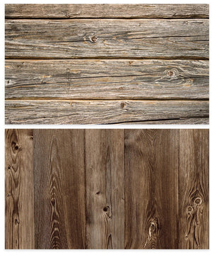 Kate 57x87cm 写真撮影のための防水ブラウンウッド両面紙の背景