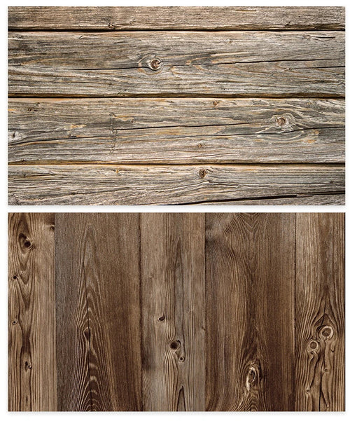 Kate 57x87cm 写真撮影のための防水ブラウンウッド両面紙の背景