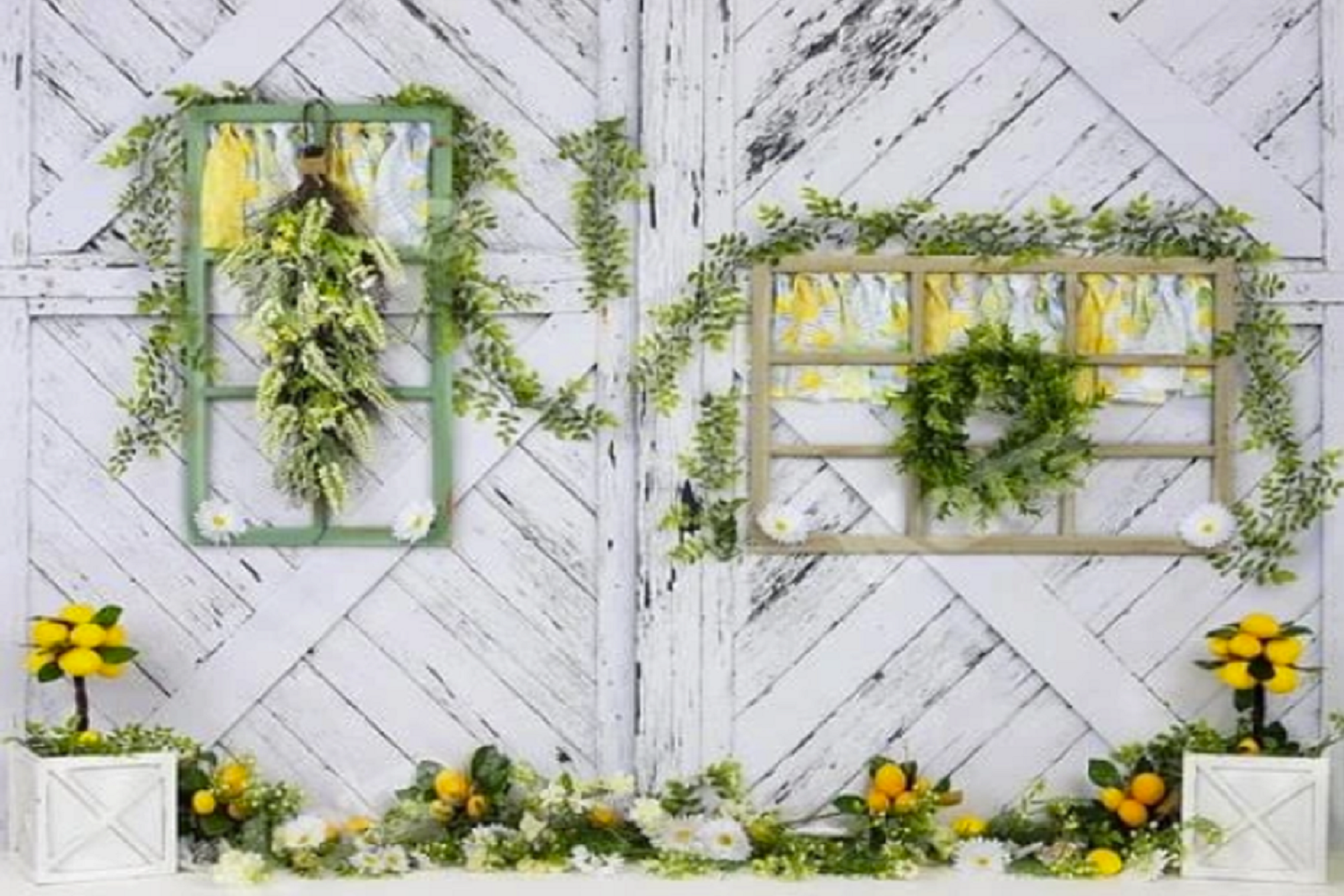 Kate 子供のためのレトロな木製の夏のヒナギクレモン背景