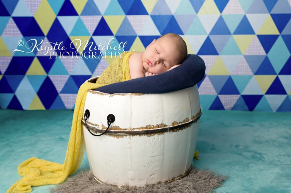 Kate 青い三角形のシームレスなパターン背景