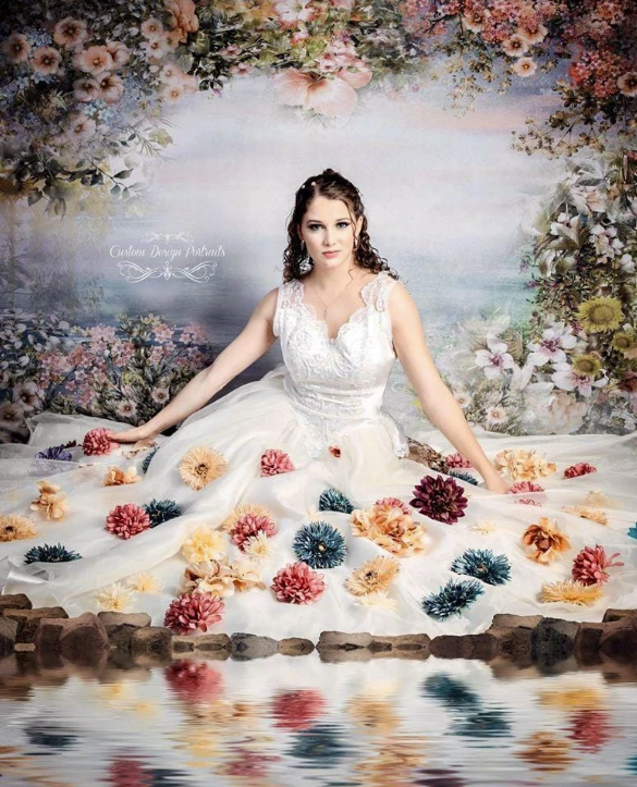 Kate ビンテージ花ボケスモッグ背景 のデザインですJFCC