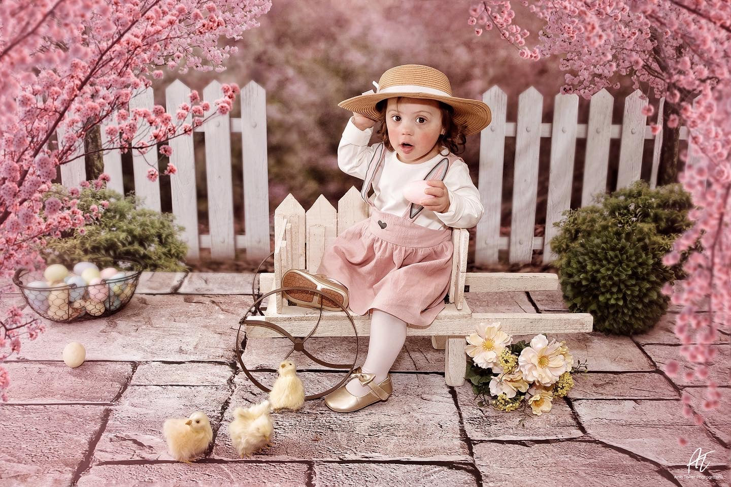 Kate 写真撮影のための春の庭の桜の背景