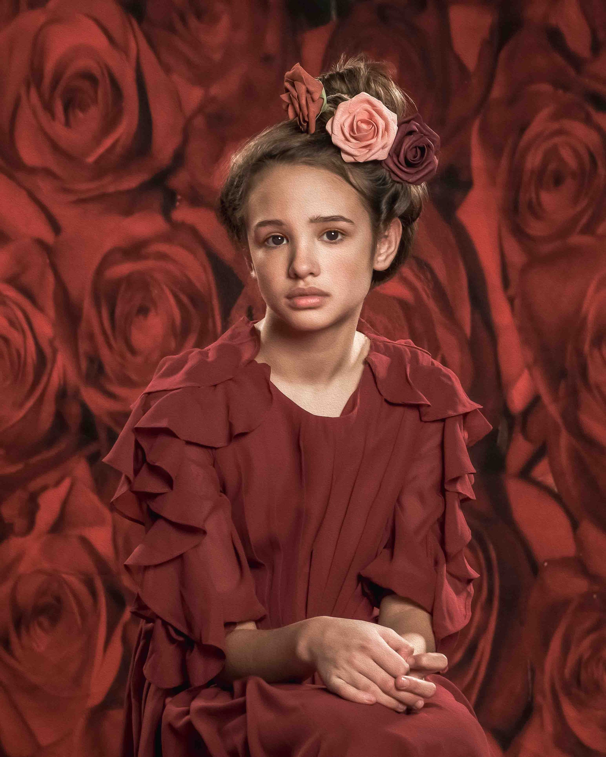 Kate赤いバラのバレンタインデーの花の写真の背景