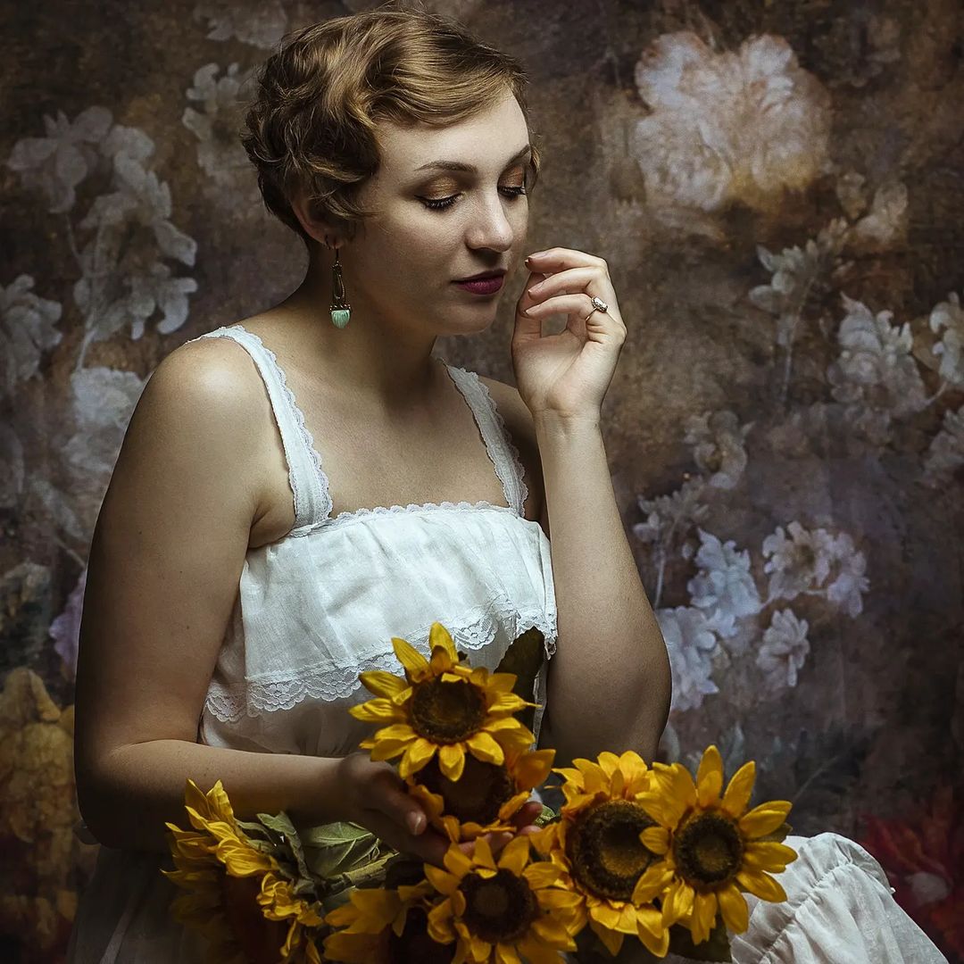 Kate 写真撮影のためのファインアートレトロフローラル背景