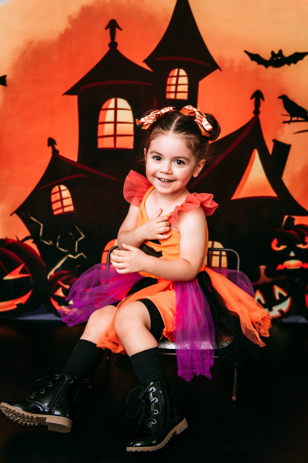 Kate ハロウィーンの背景カボチャの魔女の家