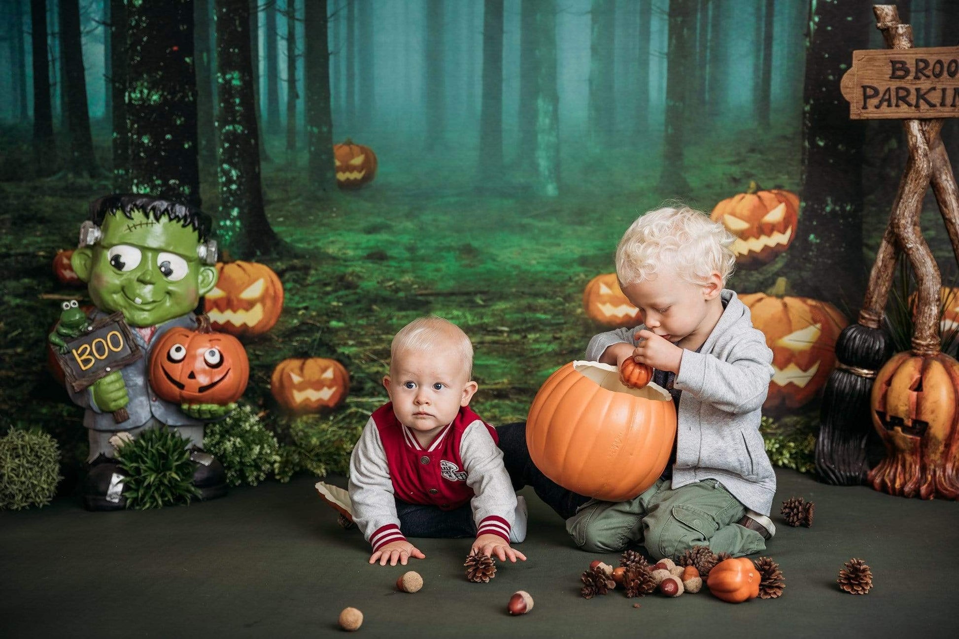 Kate ハロウィン背景カボチャの森