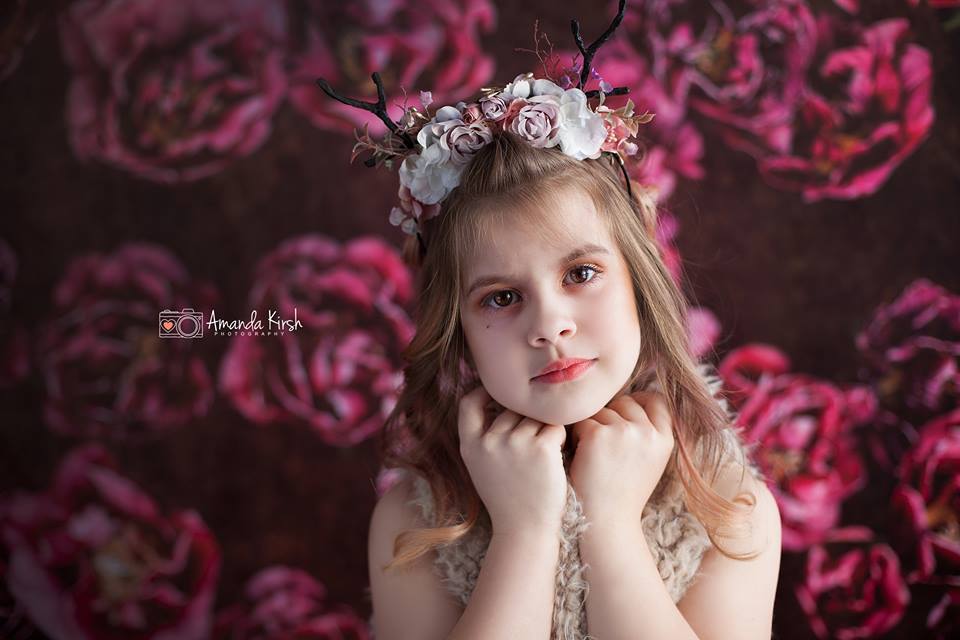 Kate 写真撮影のための赤いレトロな花の母の日の背景Jerry_Sina設計