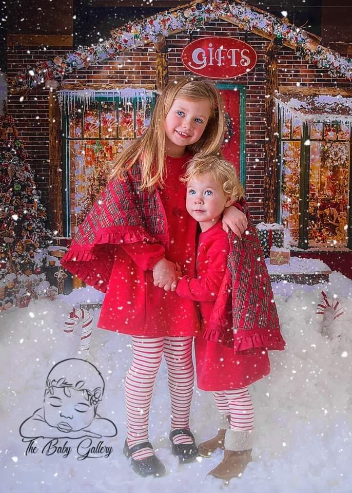 Kate 冬の雪のクリスマスギフトストアの背景