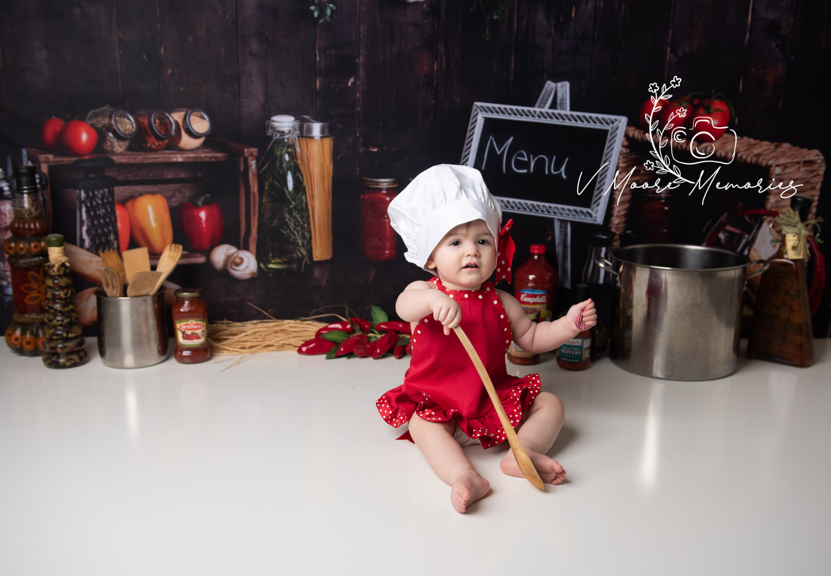 Kate ウッドキッチンの背景+ダークウッドラバーフロアマット