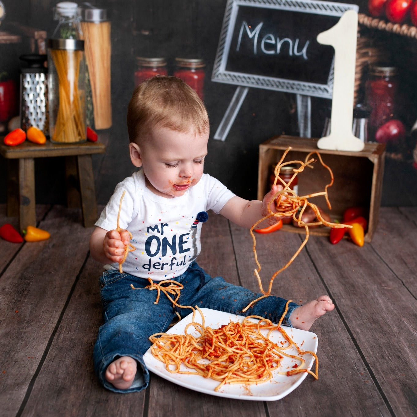 Kate ウッドキッチンの背景+ダークウッドラバーフロアマット