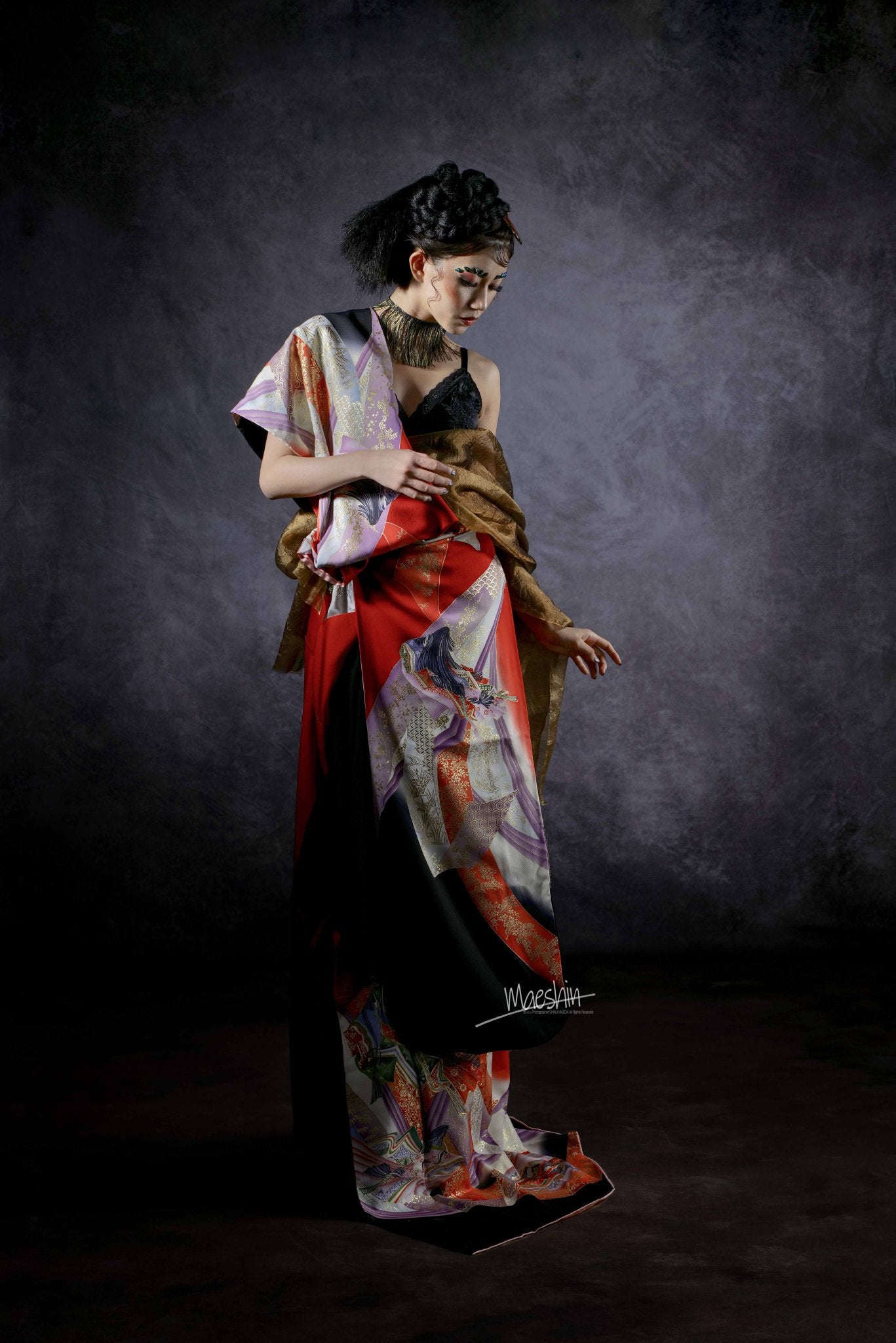 Kate 抽象的な周りの灰色の暗い背景