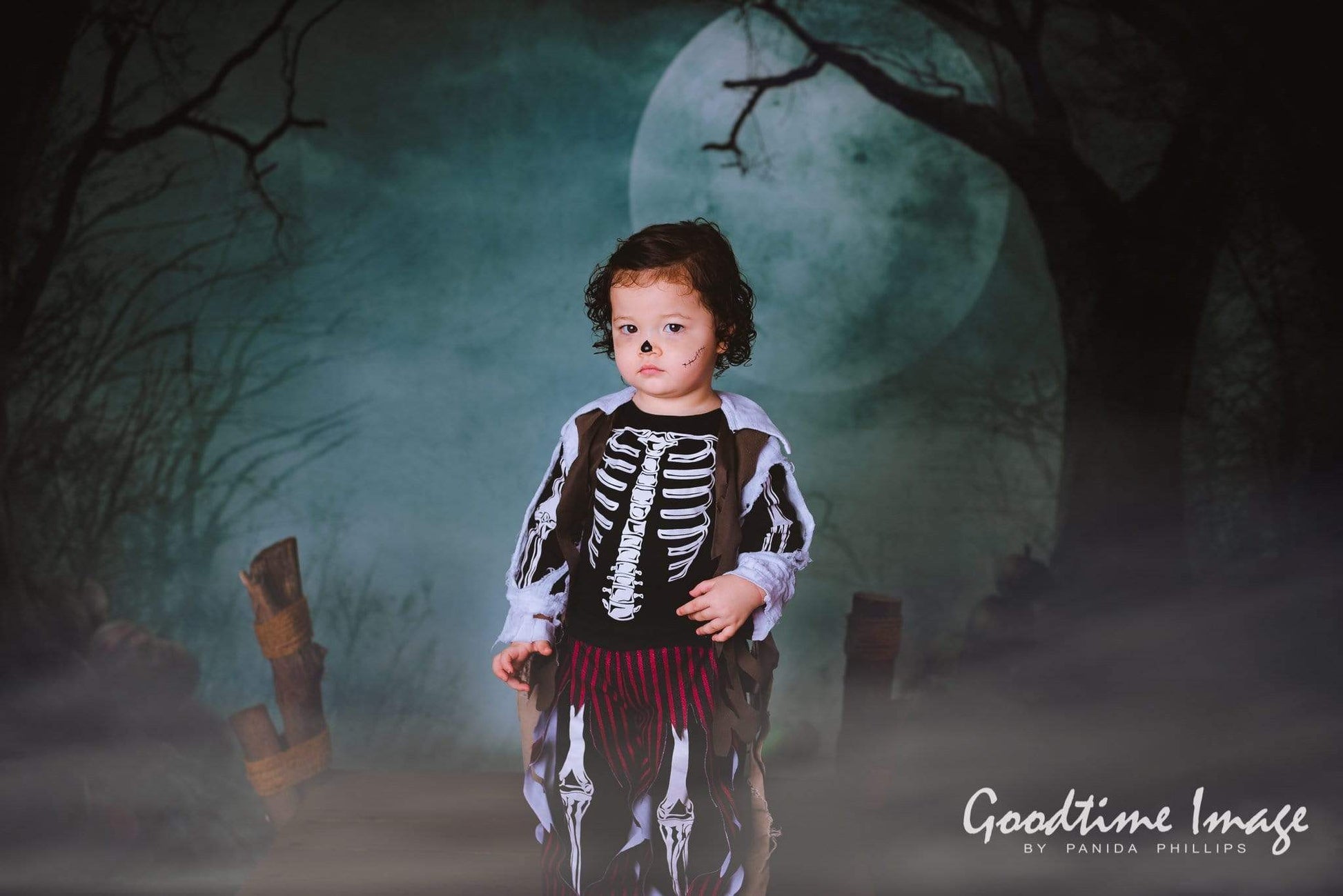 Kate 写真幻想的なハロウィーンの背景森の夜月