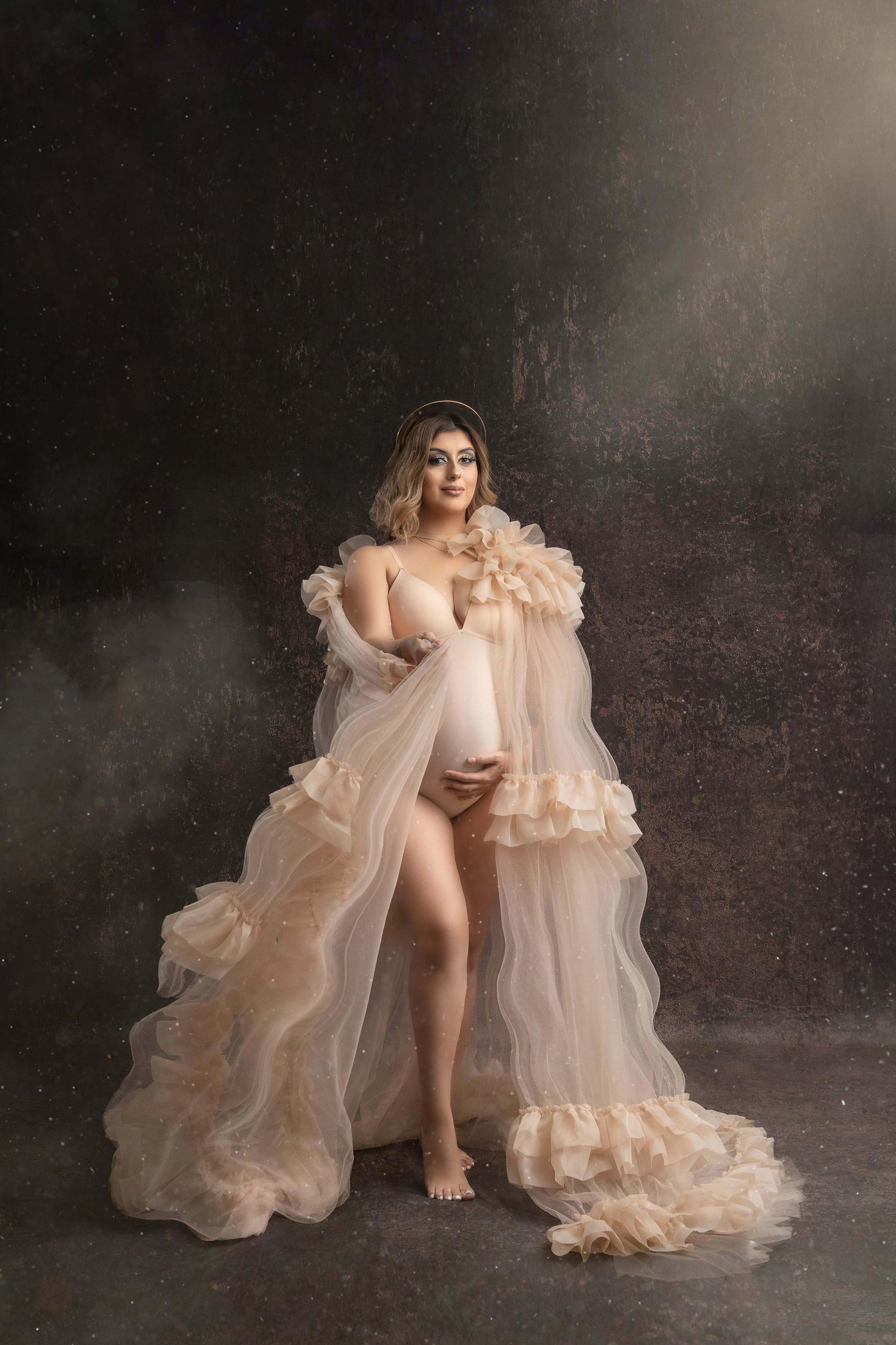 Kate写真撮影のためのダークゴールドブラウンの抽象的な背景