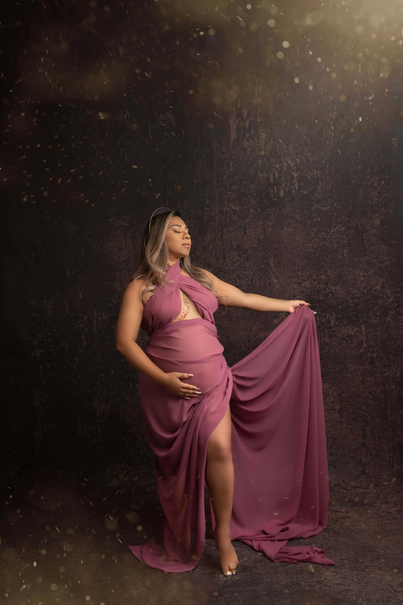 Kate写真撮影のためのダークゴールドブラウンの抽象的な背景