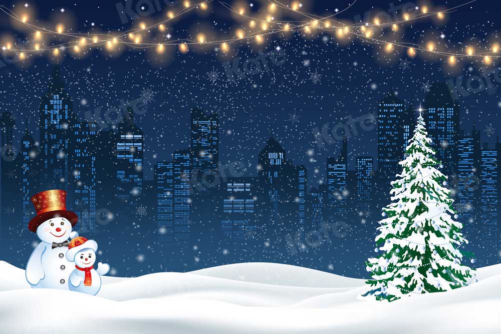 写真撮影のためのkateクリスマスの夜の背景雪だるま冬