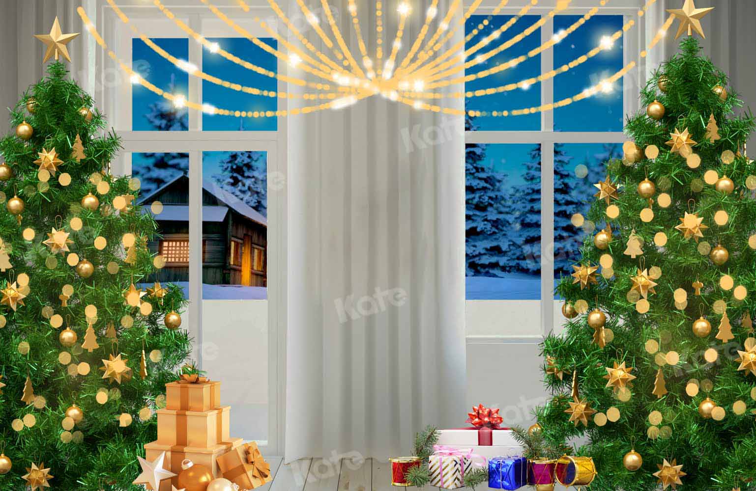 写真撮影のためのkateクリスマスの夜の背景