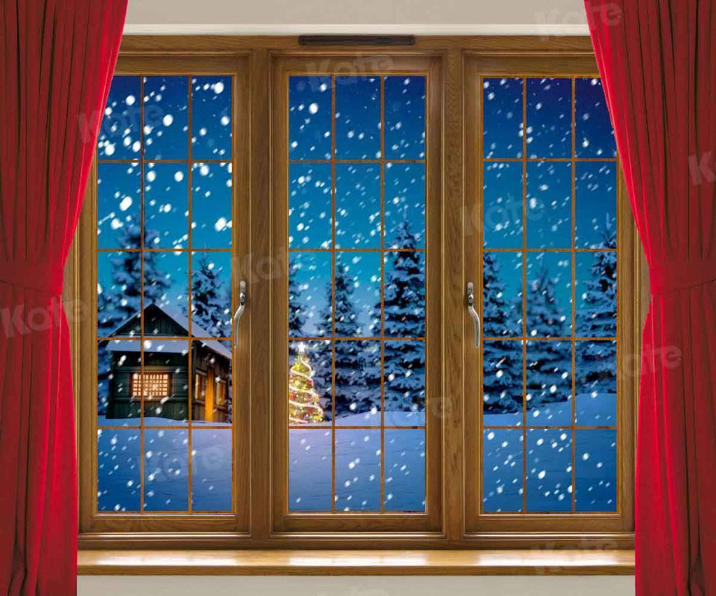 写真撮影のためのKateクリスマス赤いカーテンの背景冬