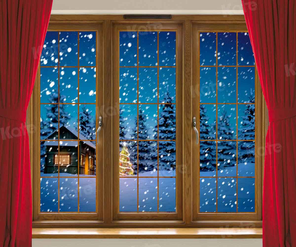 写真撮影のためのKateクリスマス赤いカーテンの背景冬