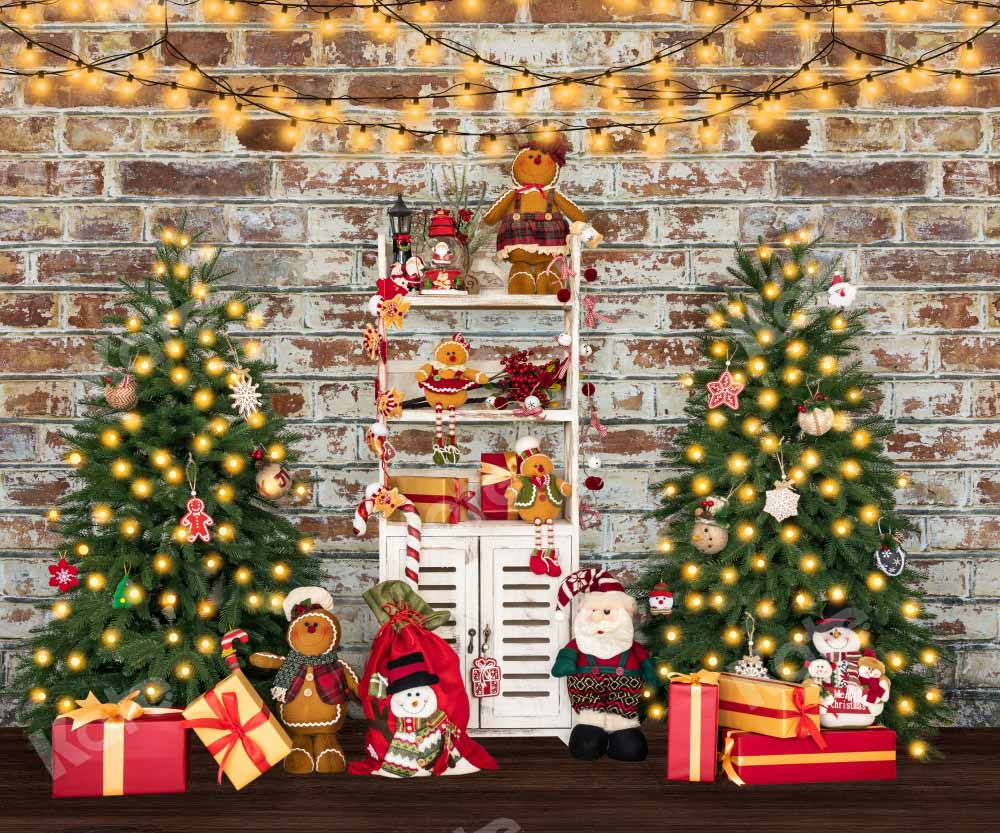 kateクリスマスの棚の背景の木のギフト
