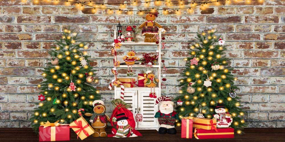 kateクリスマスの棚の背景の木のギフト