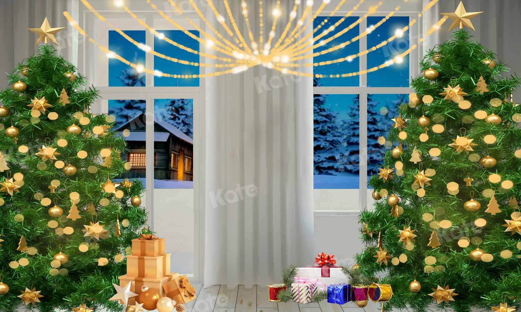 写真撮影のためのkateクリスマスの夜の背景