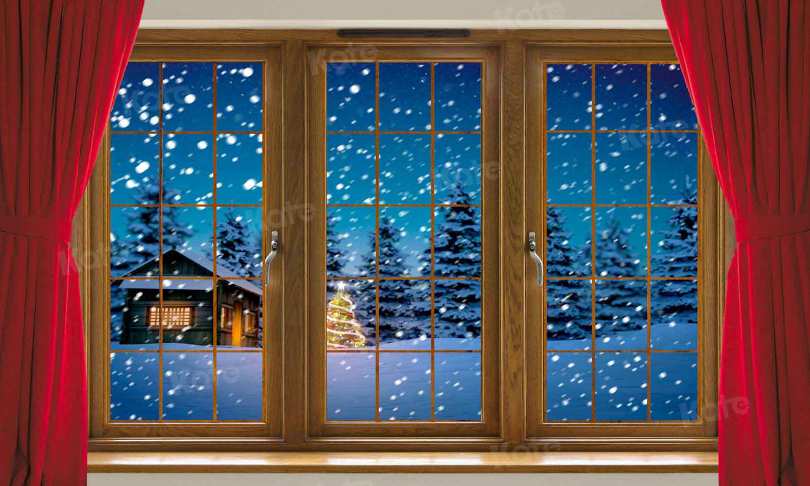 写真撮影のためのKateクリスマス赤いカーテンの背景冬