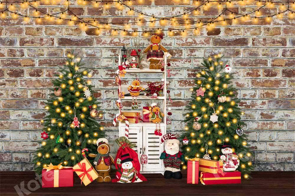 kateクリスマスの棚の背景の木のギフト