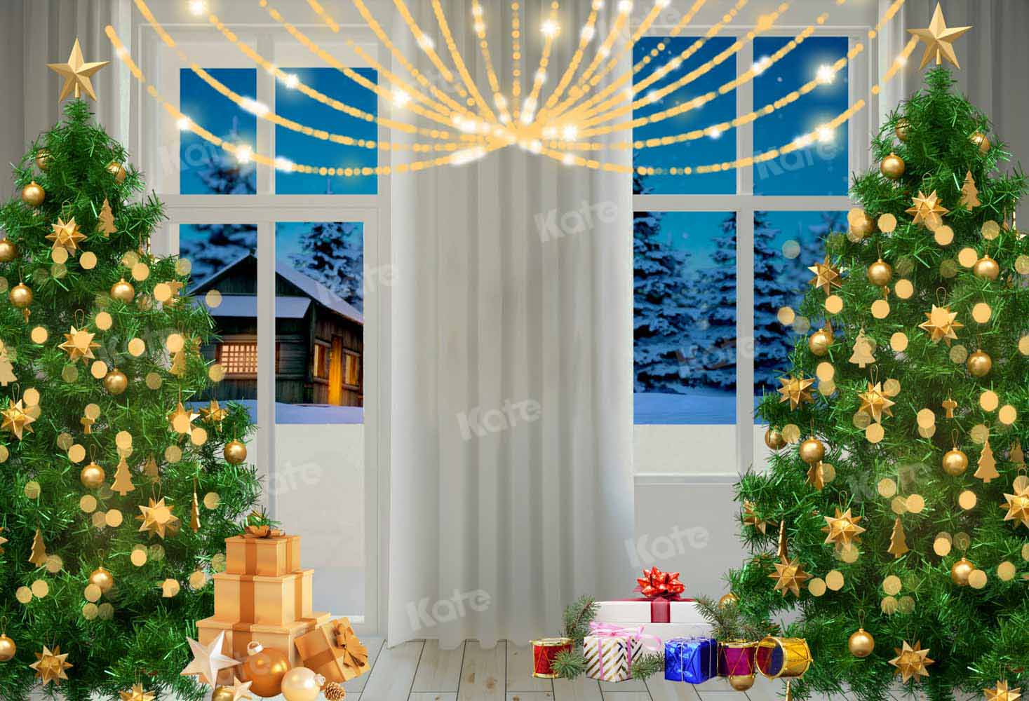 写真撮影のためのkateクリスマスの夜の背景