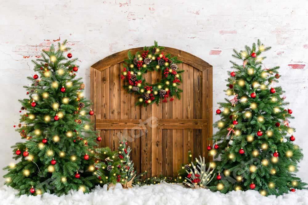 ケイトクリスマスツリーリース背景雪冬