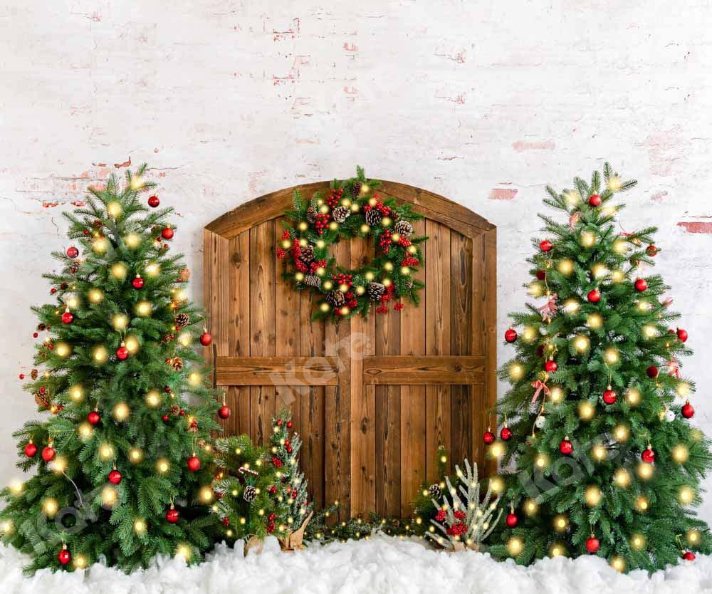 ケイトクリスマスツリーリース背景雪冬