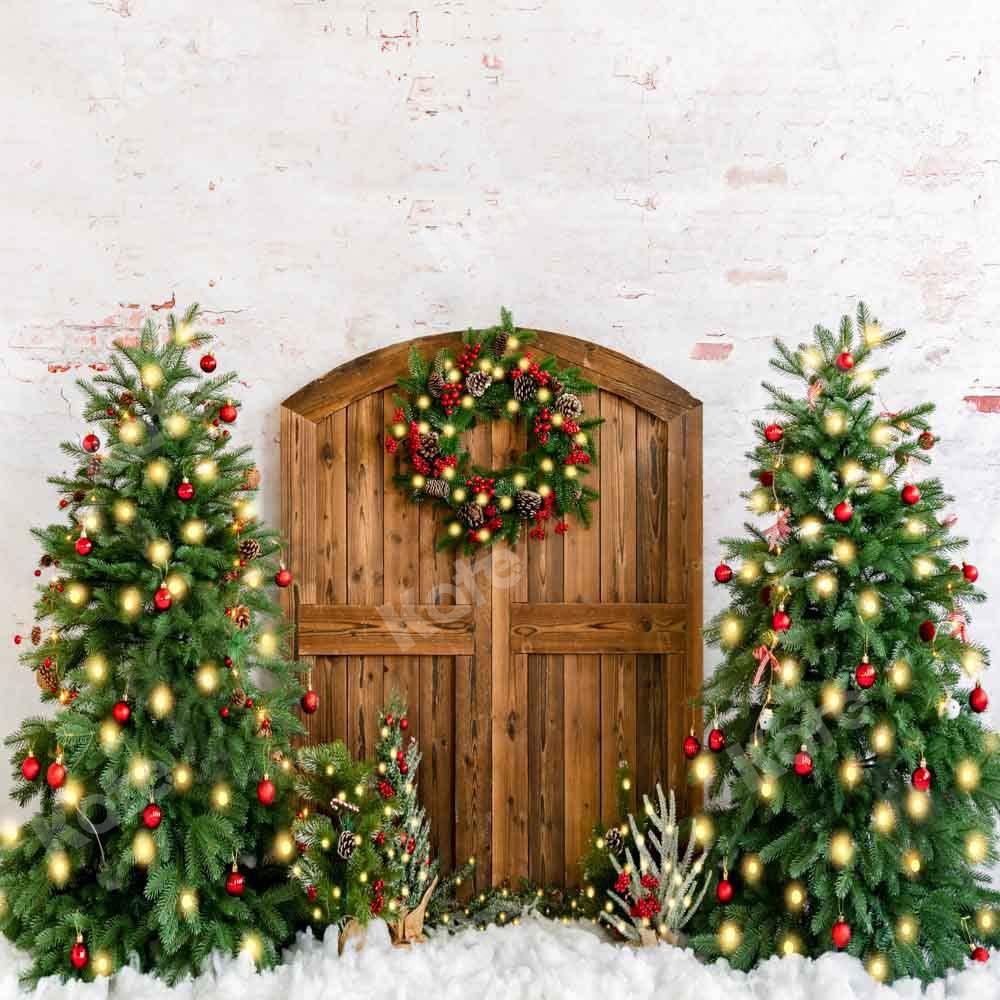 ケイトクリスマスツリーリース背景雪冬
