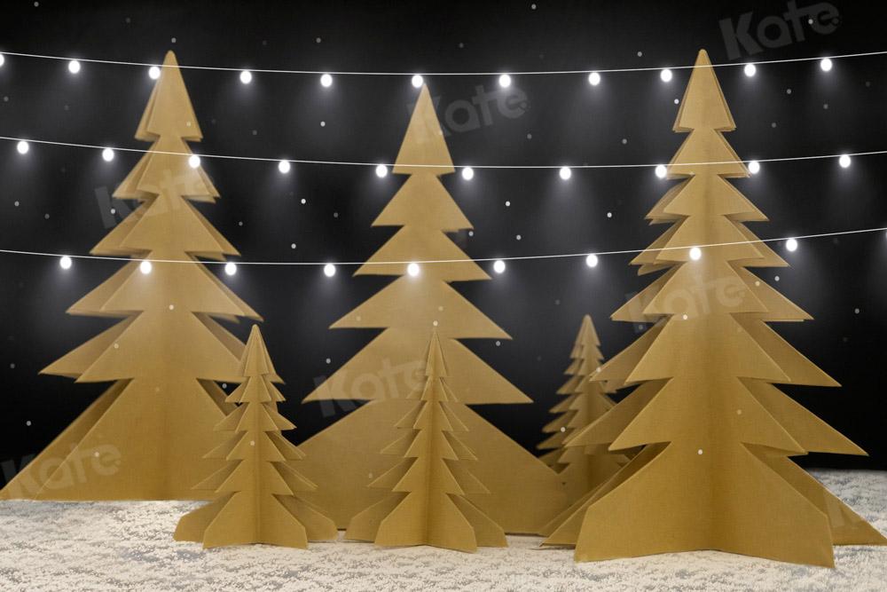 kateクリスマスツリーの背景冬の光雪の夜