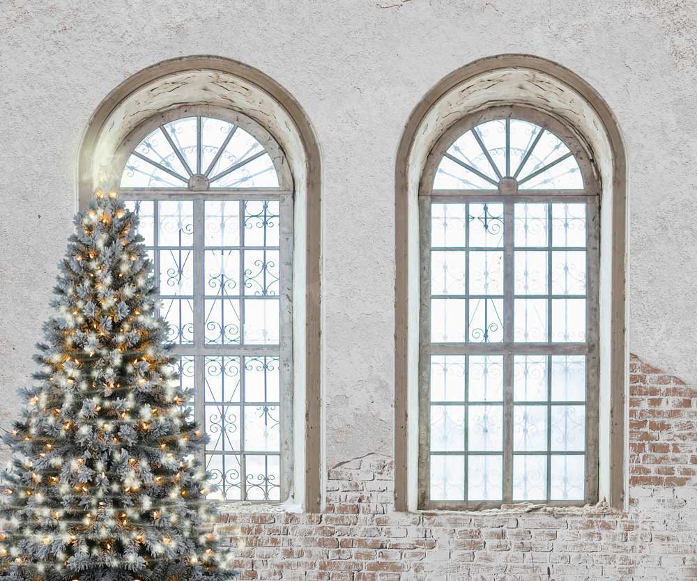 kateクリスマスレトロな背景写真撮影のための古いウィンドウ