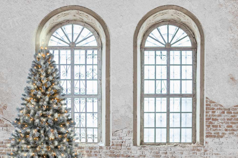 kateクリスマスレトロな背景写真撮影のための古いウィンドウ