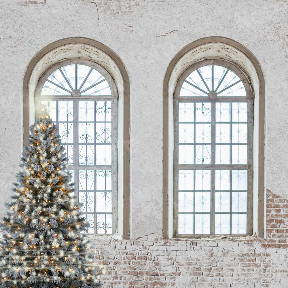 kateクリスマスレトロな背景写真撮影のための古いウィンドウ