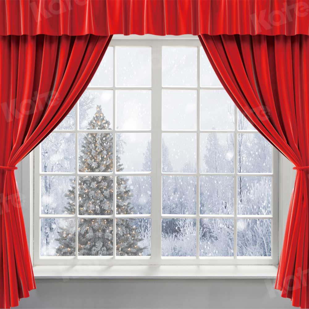 写真撮影のためのkateクリスマス冬の背景赤いカーテン