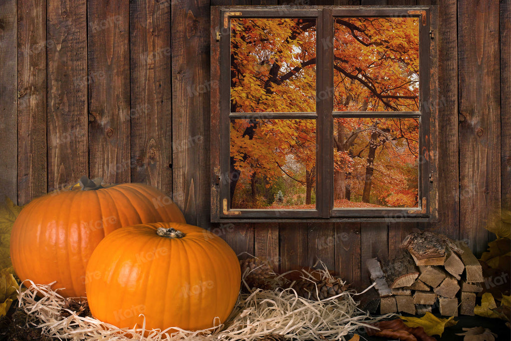 写真撮影のためのkate秋のハロウィーンの背景ウッドパンプキンファーム