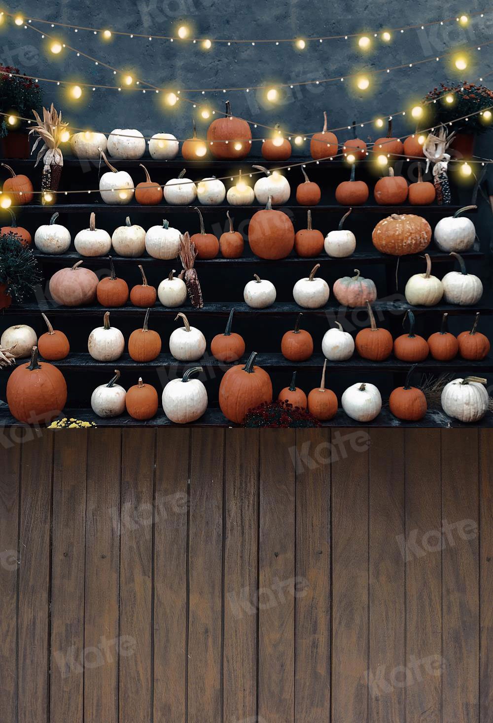 写真撮影のためのKateつの秋のカボチャの背景の木