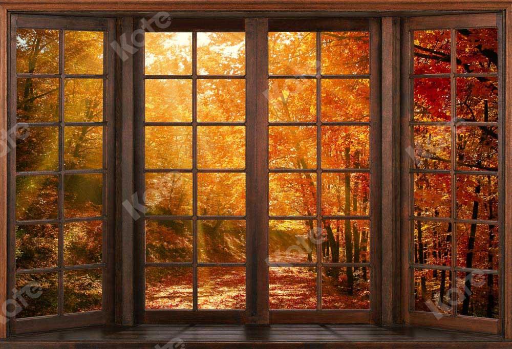 写真撮影のためのkateつの秋の落ち葉の背景