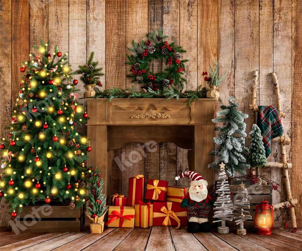 kateクリスマスギフトの背景の花輪