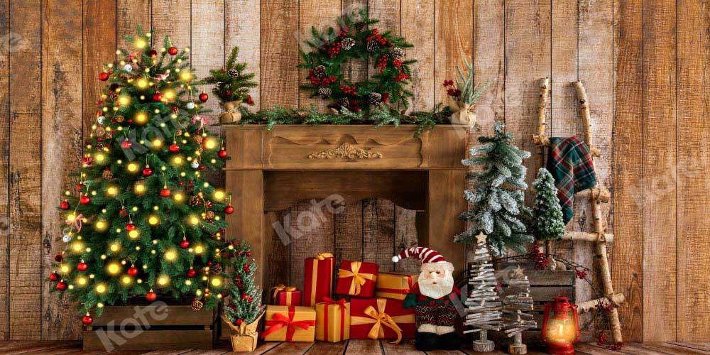 kateクリスマスギフトの背景の花輪