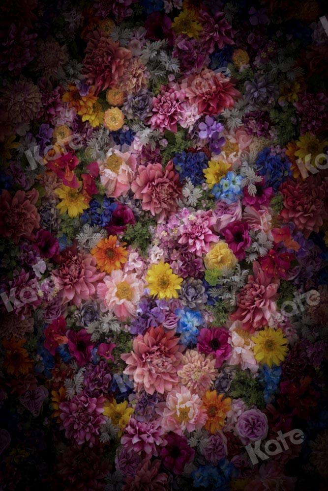 kateファインアートの背景色とりどりの花