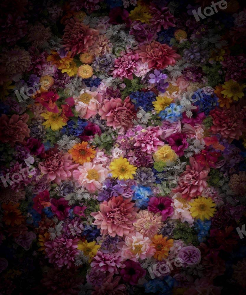 kateファインアートの背景色とりどりの花