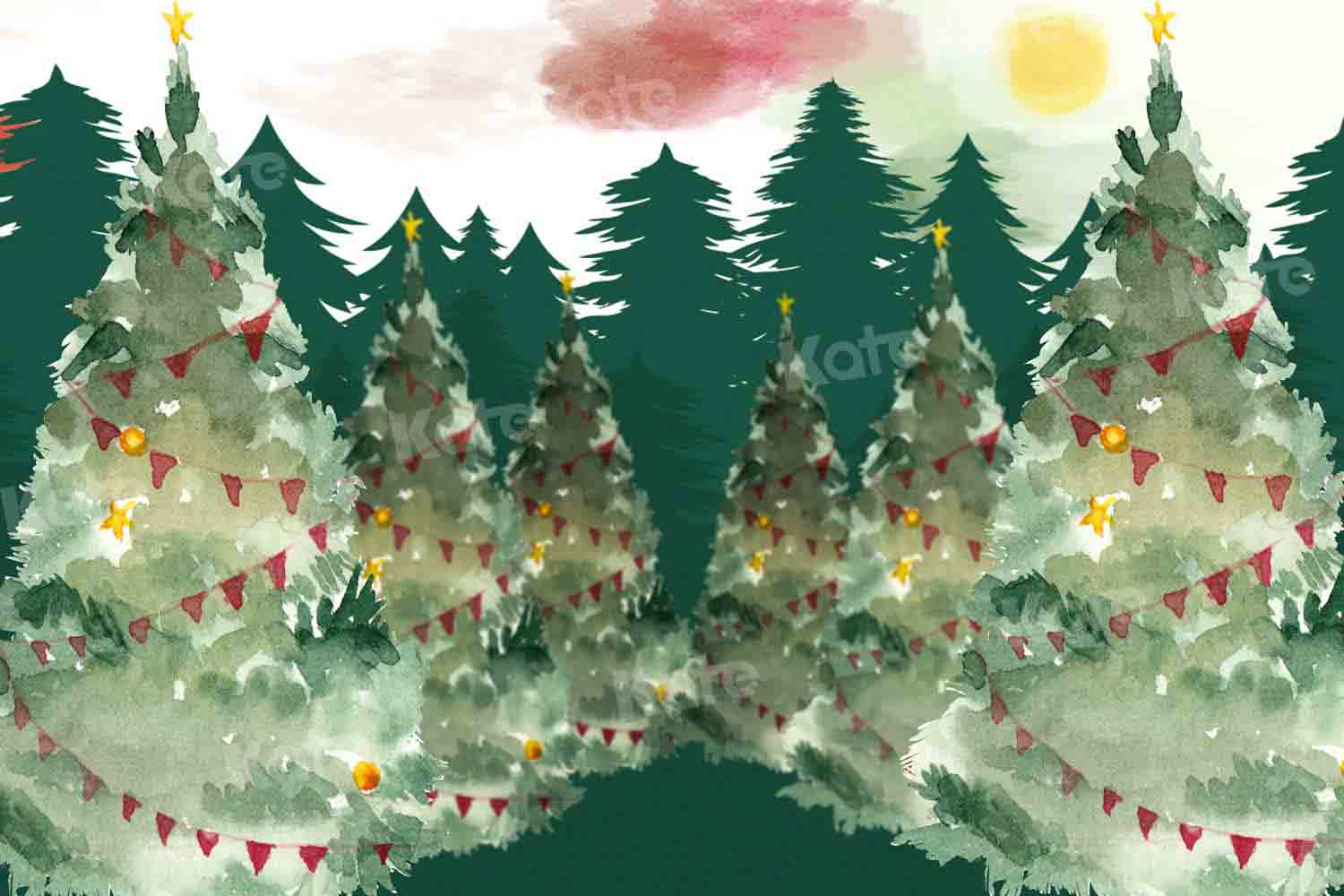 写真撮影のためにのkateクリスマスの森の背景