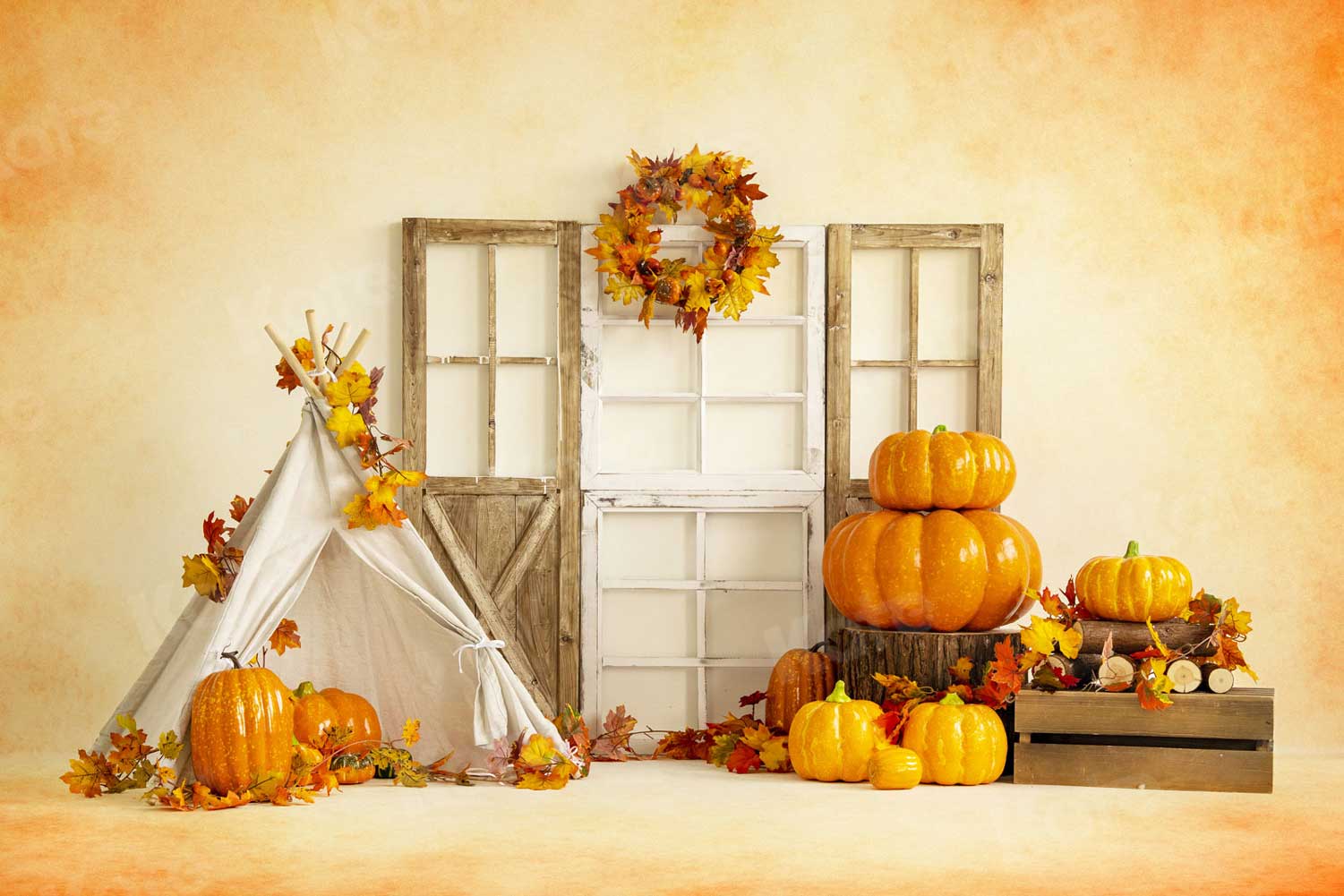kate秋の収穫の背景写真撮影のためのハロウィーンのカボチャのテント